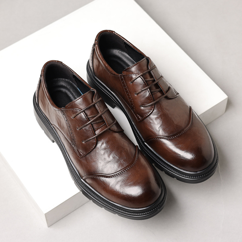 Men'S Formal Office Wear Shoes - รองเท้าหนังผู้ชายสำหรับธุรกิจแบบลำลอง ใช้งานได้หลากหลายและสะดวกสบาย สไตล์ธุรกิจแบบอังกฤษ รองเท้าสำหรับชุดทำงานในสำนักงาน