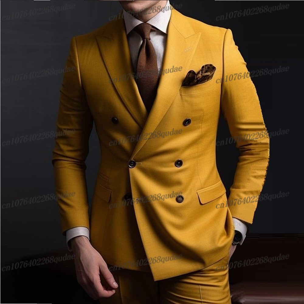 Formal Wear For Men Yellow - ชุดสูทผู้ชายสีเหลืองเข้มสำหรับงานพิธีการ งานแต่งงาน ชุดเจ้าบ่าว ชุดเพื่อนเจ้าบ่าว ชุดทักซิโด้ผู้ชาย ชุดเจ้าบ่าว