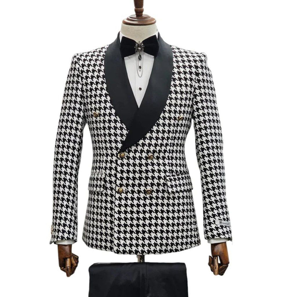 Men Formal Wear Wedding Guest - ชุดสูทผู้ชายสไตล์วินเทจสุดชิค 2 ชิ้น (เสื้อสูท+กางเกง) ปกเสื้อแบบ Shawl