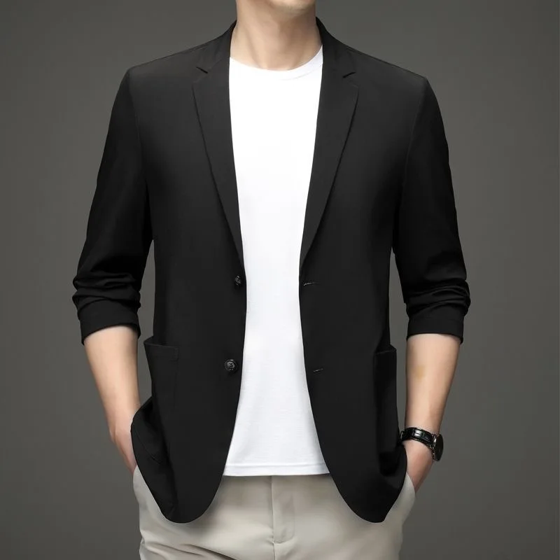 Men Formal Wear Summer - เสื้อเบลเซอร์ผู้ชายสำหรับธุรกิจใหม่ฤดูร้อนเสื้อแจ็กเก็ตสูทลำลองระบายอากาศได้ดีเสื้อเบลเซอร์เข้ารูปแจ็คเก็ตขนาด4XL