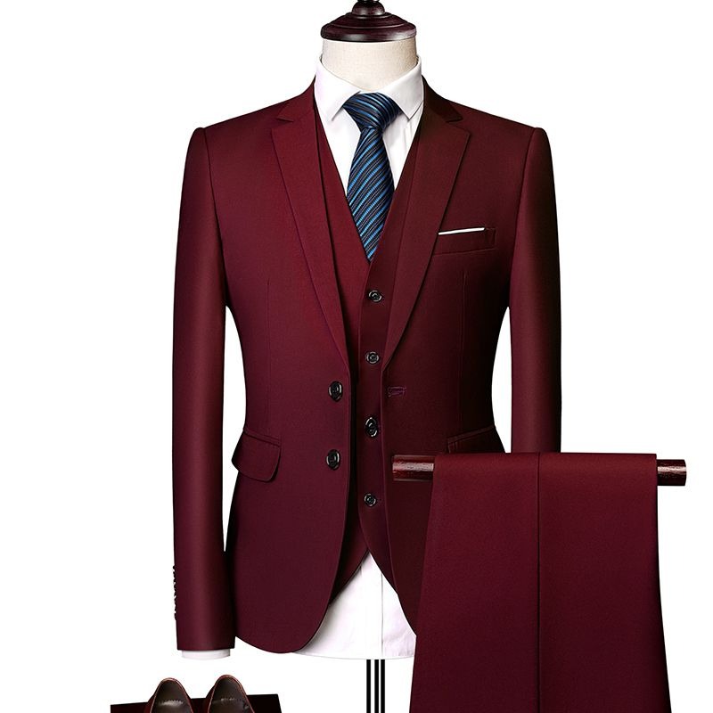 Men Formal Wear Wedding Guest - สไตล์เกาหลีสลิมฟิตชุดสูทผู้ชายชุดสัมภาษณ์วิทยาลัยชุดทางการชุดแขกงานแต่งงานเสื้อผ้าทำงานในสำนักงาน