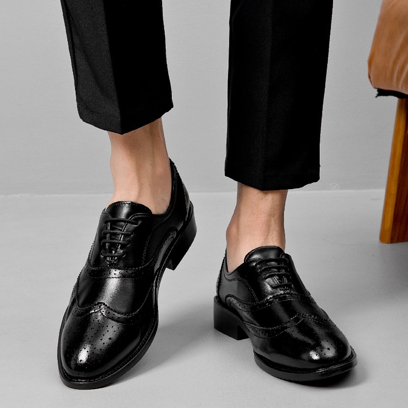 Men'S Formal Office Wear Shoes - รองเท้าหนังทรงคลาสสิกสำหรับผู้ชาย สวมใส่สบาย ระบายอากาศได้ดี กันลื่น เหมาะสำหรับใส่ทำงาน แต่งกายทางการ