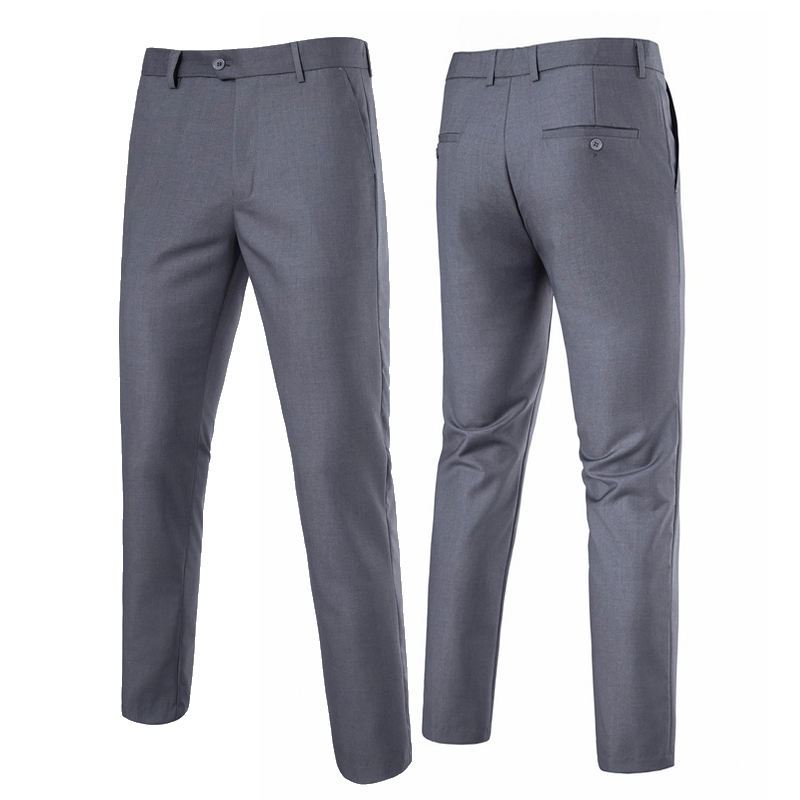 Dress Pant Flat Front - กางเกงขายาวทรงสลิมฟิตสำหรับผู้ชาย คุณภาพดี เหมาะสำหรับใส่เล่นกอล์ฟ ใส่ทำงาน ใส่ไปงานแต่งงาน หรือใส่ในโอกาสอื่นๆ