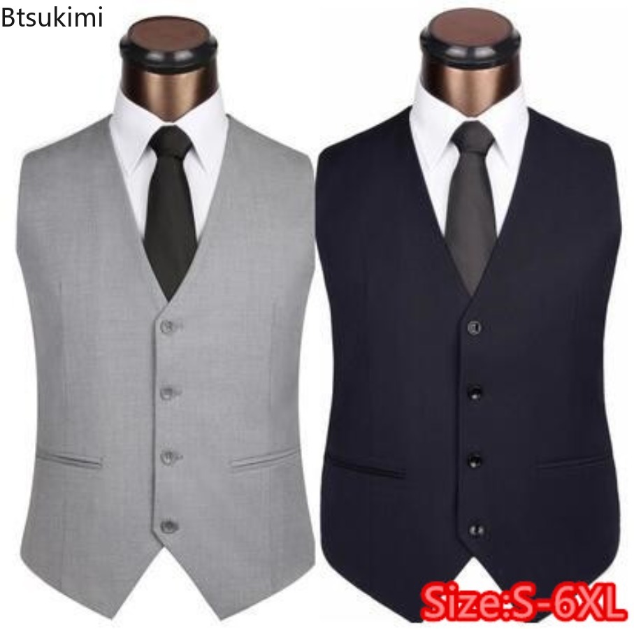 Men Formal Wear Vest - S-6XL Plus ขนาดชายเกาหลี Slim Fit เสื้อกั๊ก