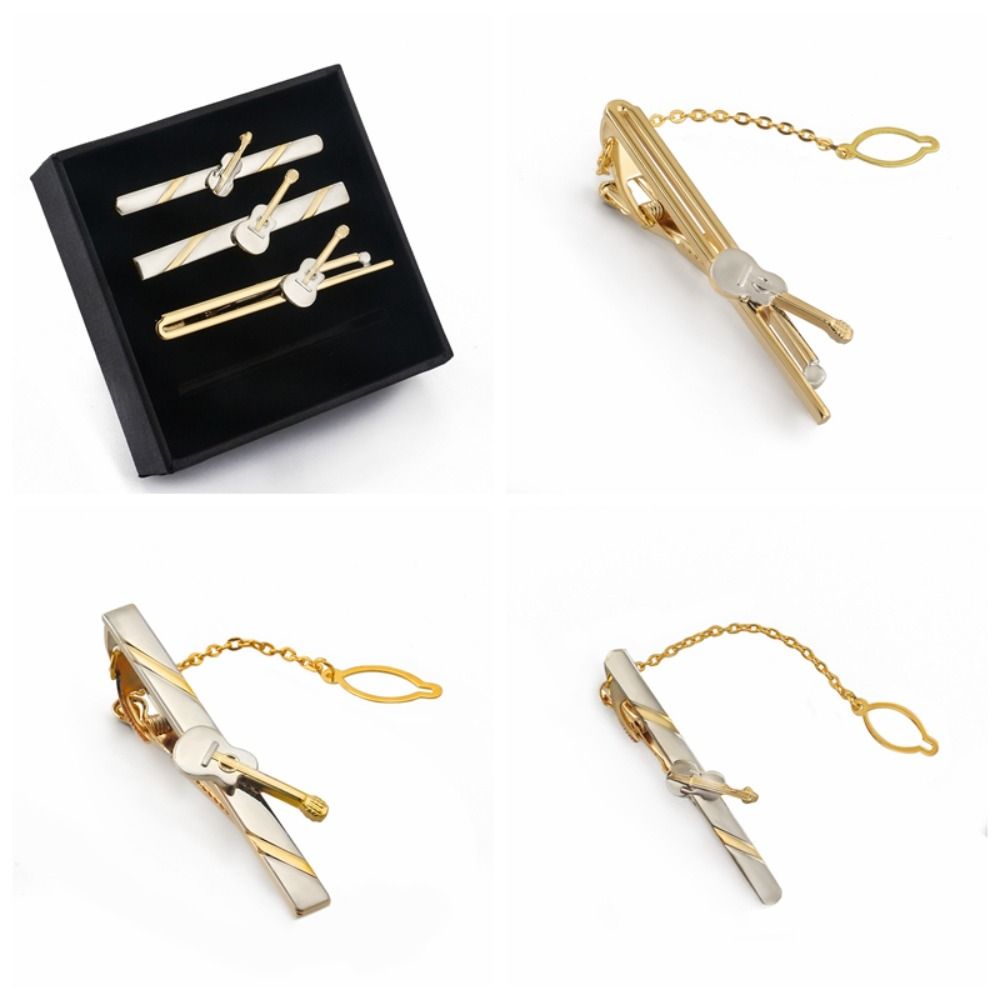 Tie Bar Clip - คลิปหนีบเนคไท ตัวล็อคเนคไท วัสดุทองแดง เครื่องประดับแฟชั่น คลิปโลหะสำหรับเนคไท รูปไวโอลิน