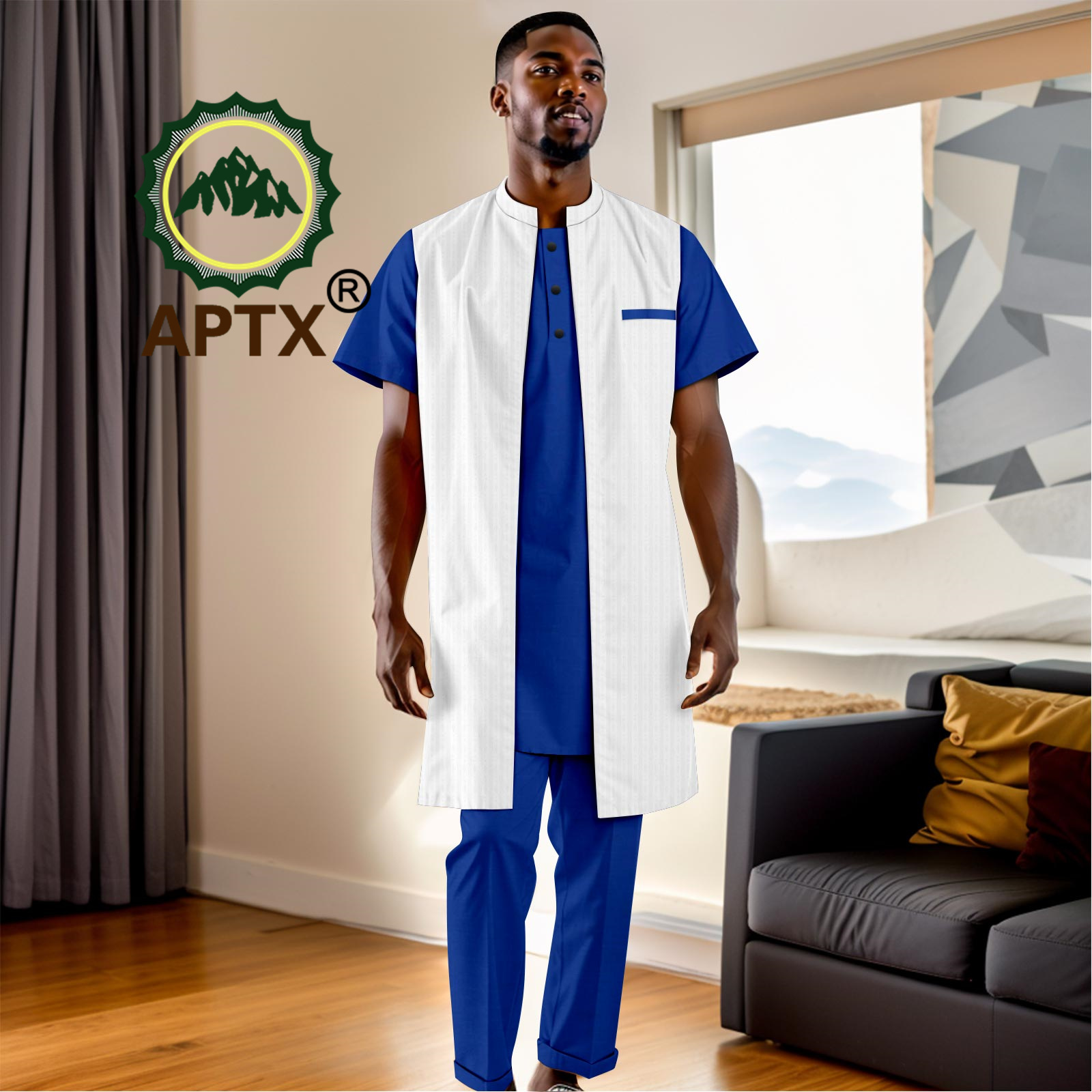 Men Formal Wear Clothes - แอฟริกันเสื้อผ้าสําหรับชายแบบดั้งเดิมชุด 3 PCS Bazin Riche Dashiki