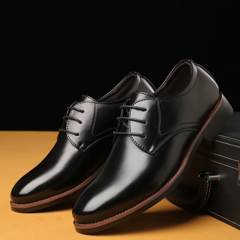 Korean Men Formal Wear - รองเท้าหนังผู้ชายสไตล์ลำลองทางการ แบบอังกฤษ-เกาหลี หัวแหลม เหมาะสำหรับเจ้าบ่าว งานแต่งงาน ใส่กับสูท