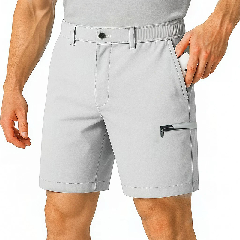 Men Formal Wear Summer - กางเกงขาสั้นผู้ชายด่วนแห้งสบายๆเบอร์มิวดากางเกงขาสั้นฤดูร้อนผ้าไหมน้ําแข็ง Cooling ธุรกิจ Zipper Fly กางเกงขาสั้นอย่างเป็นทางการผู้ชายทํางานสํานักงาน