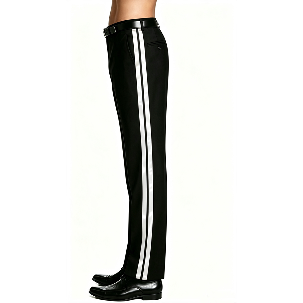 กางเกงทักซิโด้ชายลายทางคู่ ทรง - Dress Pant Flat Front บทวิจารณ์และราคา