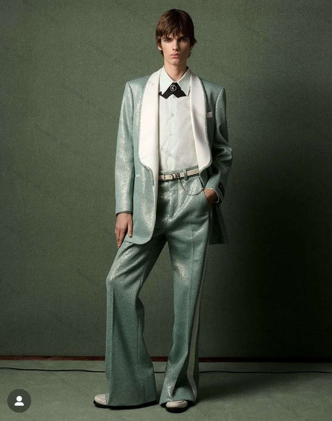 ชุดสูทผู้ชายประดับกลิตเตอร์เลื - Men Formal Wear Wedding Guest บทวิจารณ์และราคา