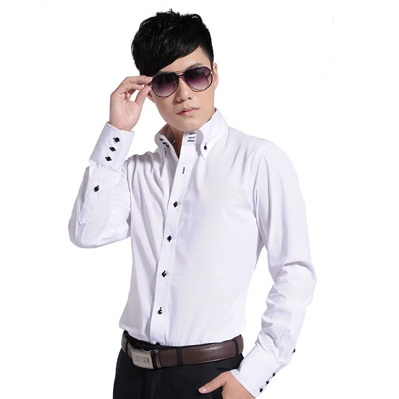 ชุดเดรสสําหรับชายปุ่มลงปกธุรกิ - Korean Men Formal Wear บทวิจารณ์และราคา