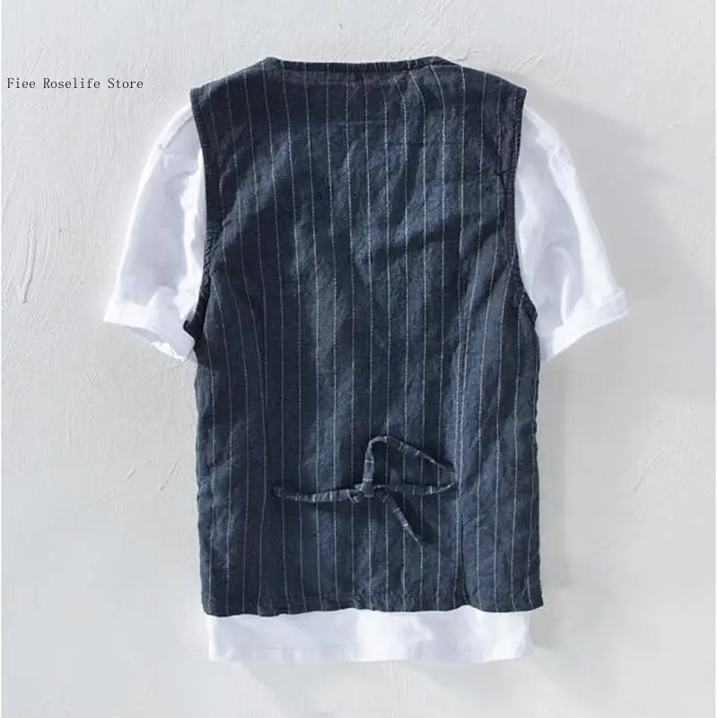 เสื้อกั๊กผ้าลินินสไตล์ลำลองแบบ - Men Formal Wear Summer บทวิจารณ์และราคา