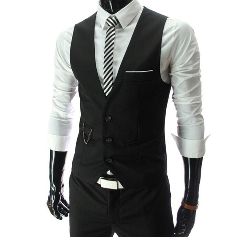 เสื้อกั๊กคุณภาพสูงสำหรับผู้ชาย - Men Formal Wear Vest บทวิจารณ์และราคา