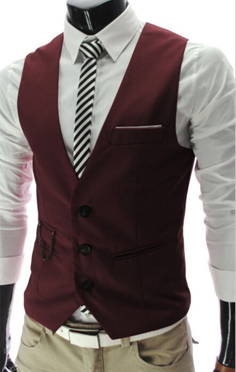 เสื้อกั๊กคุณภาพสูงสำหรับผู้ชาย - Men Formal Wear Vest บทวิจารณ์และราคา