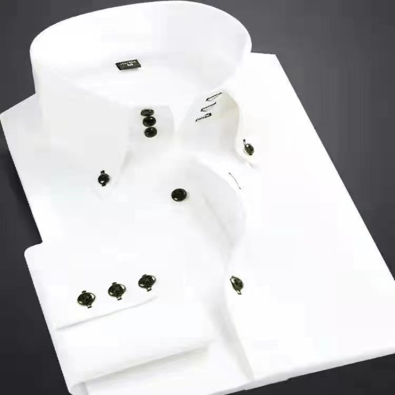 เสื้อเชิ้ตสีขาวแขนยาวสำหรับผู้ - Korean Men Formal Wear บทวิจารณ์และราคา