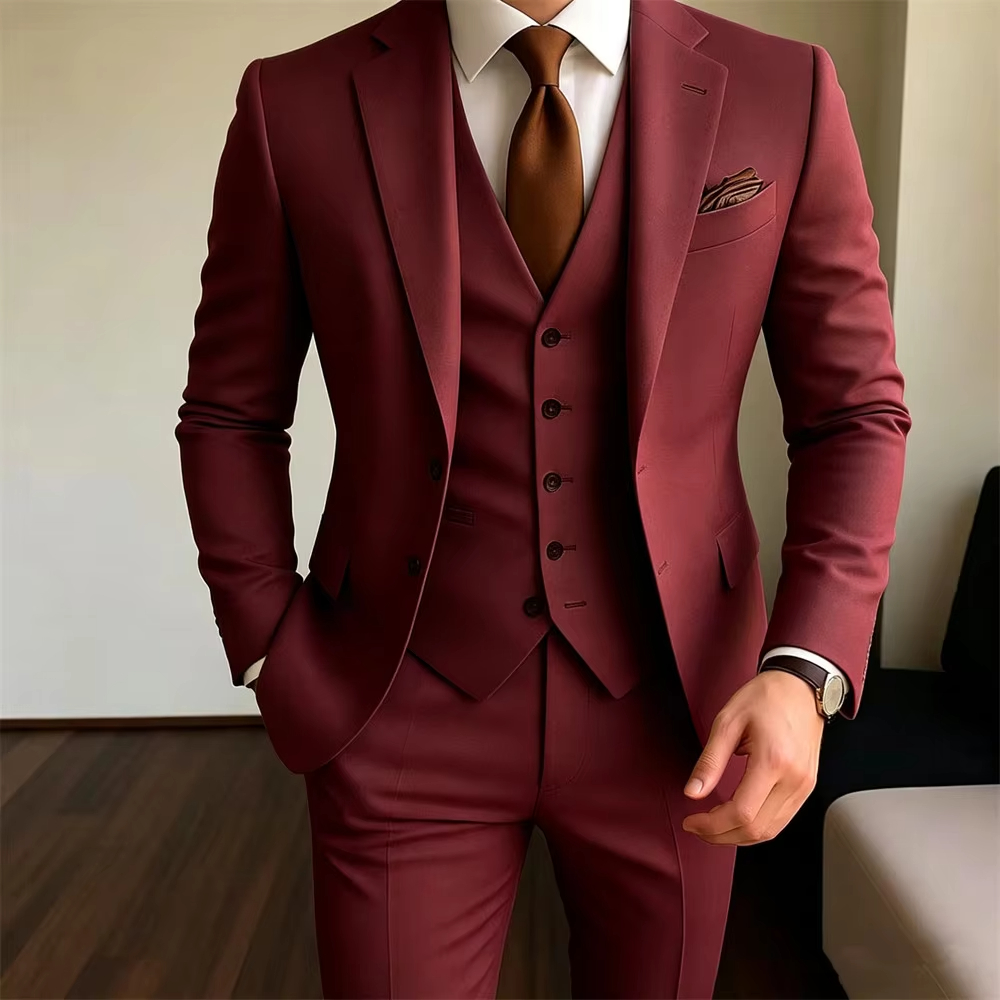 ชุดสูทผู้ชายสีกากี 3 ชิ้น เสื้ - Khaki Formal Wear Men บทวิจารณ์และราคา