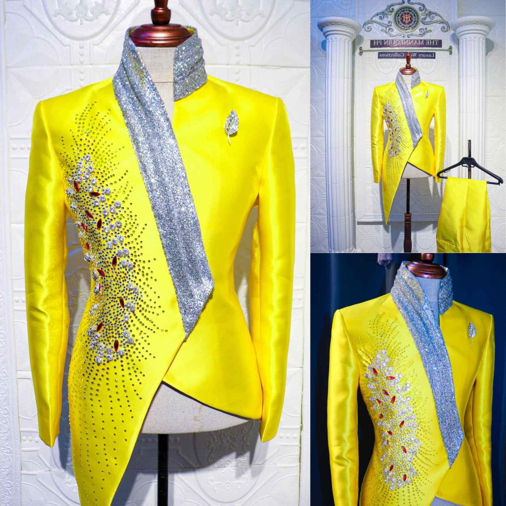 แฟชั่นสีเหลืองงานแต่งงาน Tuxed - Formal Wear For Men Yellow บทวิจารณ์และราคา