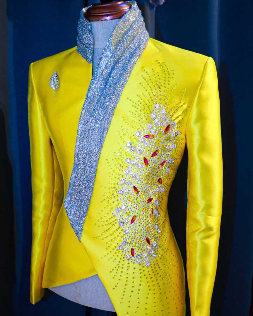 แฟชั่นสีเหลืองงานแต่งงาน Tuxed - Formal Wear For Men Yellow บทวิจารณ์และราคา
