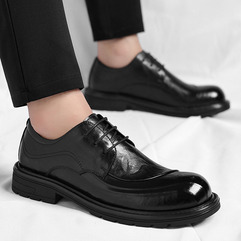 รองเท้าหนังแท้สีน้ำตาลขัดเงา แ - Men'S Formal Office Wear Shoes บทวิจารณ์และราคา