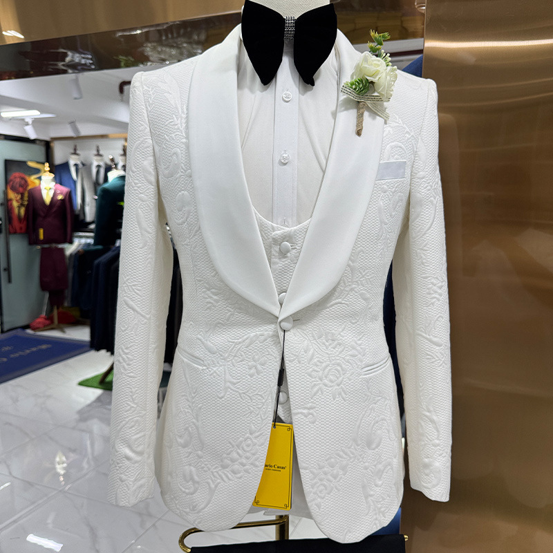 ชุดสูทแต่งงานผู้ชาย สีขาว 3 ชิ - Men Formal Wear Pants บทวิจารณ์และราคา