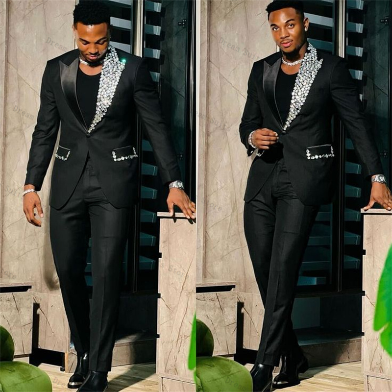ชุดสูทผู้ชายแบบคริสตัล 2 ชิ้น  - Men Formal Wear Wedding Guest บทวิจารณ์และราคา