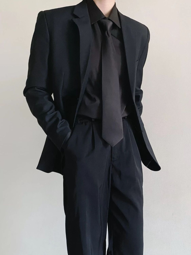 ชุดสูทสีดำสำหรับผู้ชาย ชุดธุรก - Korean Men Formal Wear บทวิจารณ์และราคา