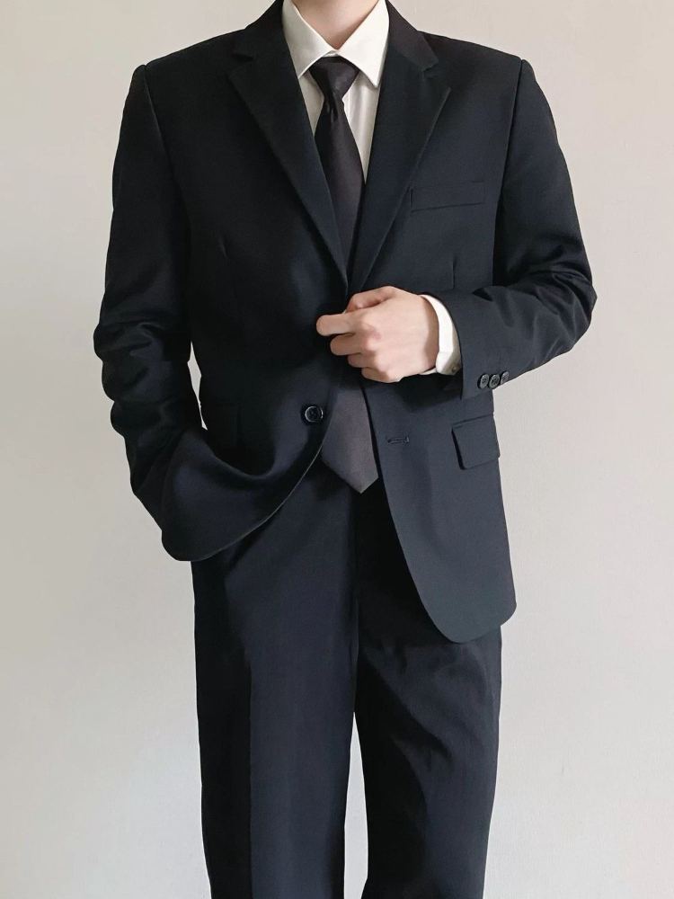 ชุดสูทสีดำสำหรับผู้ชาย ชุดธุรก - Korean Men Formal Wear บทวิจารณ์และราคา