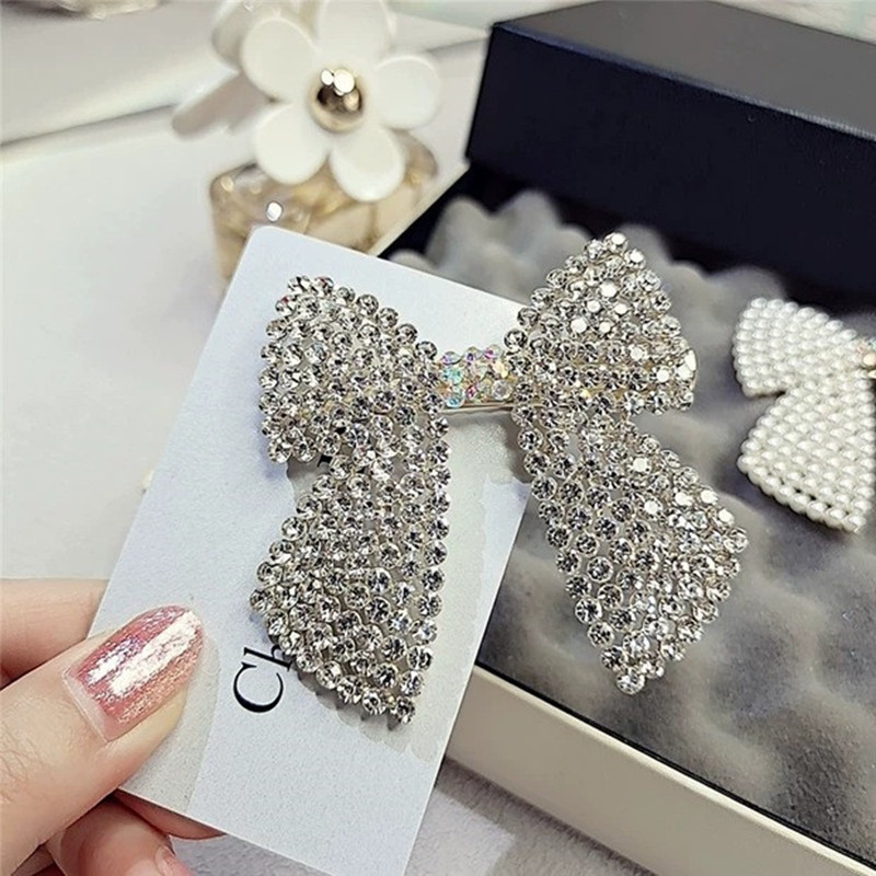 Rhinestone เพิร์ลโบว์คลิปผม Ba - Tie Bar Clip บทวิจารณ์และราคา