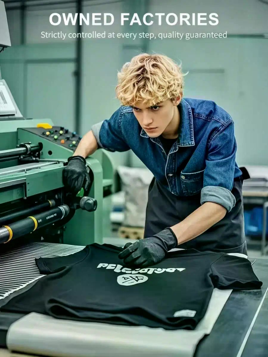 เสื้อยืดผ้าฝ้ายลายตัวอักษร 