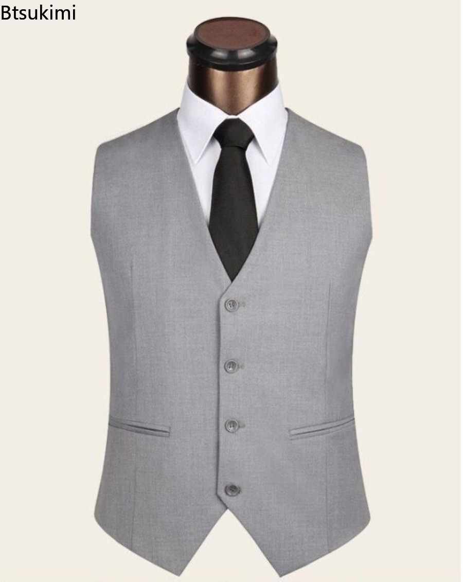S-6XL Plus ขนาดชายเกาหลี Slim  - Men Formal Wear Vest บทวิจารณ์และราคา