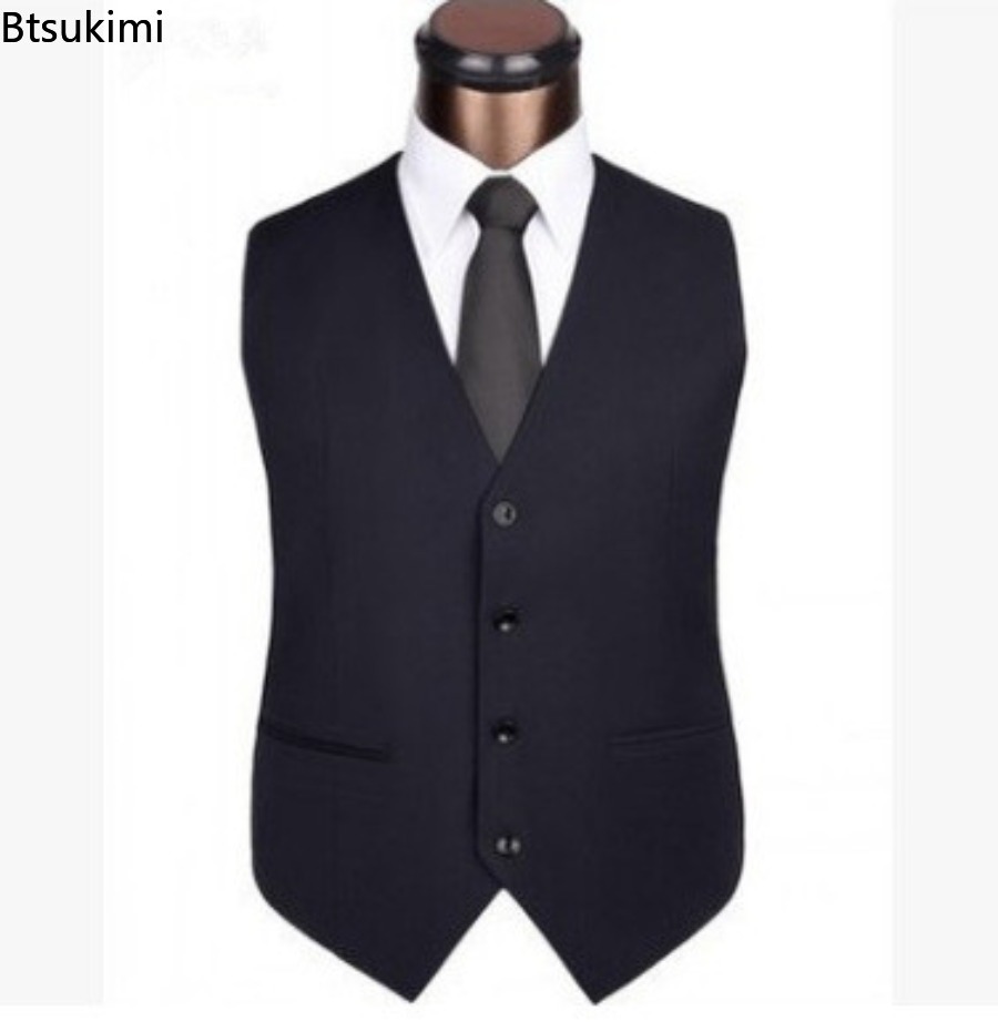 S-6XL Plus ขนาดชายเกาหลี Slim  - Men Formal Wear Vest บทวิจารณ์และราคา