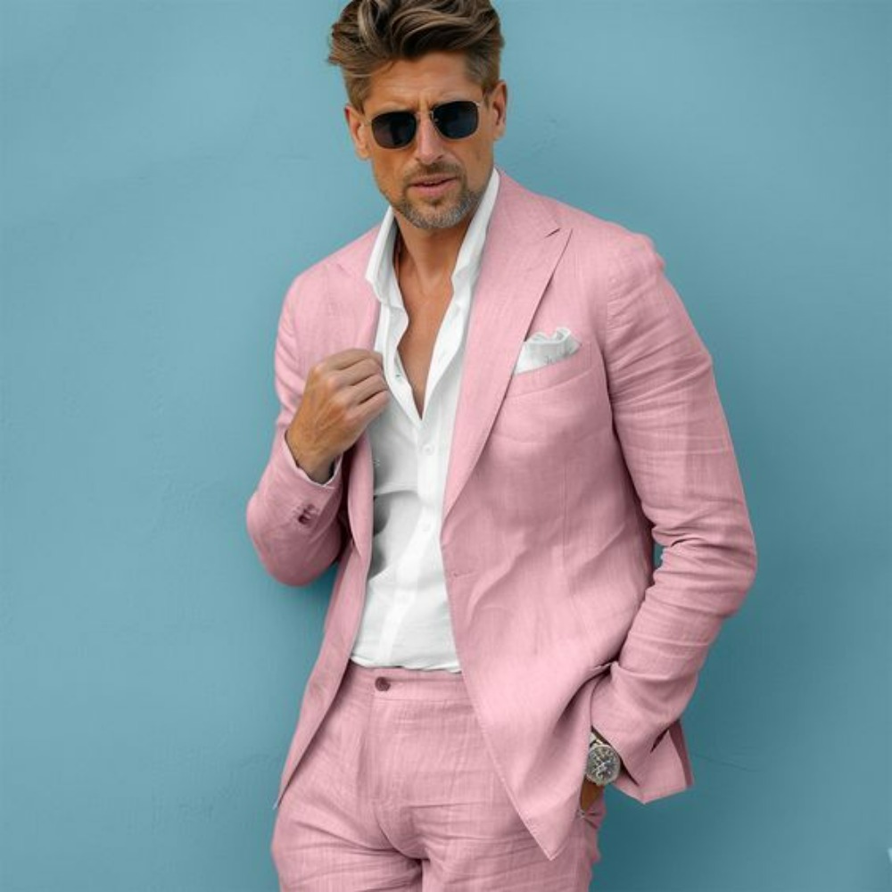 ชุดสูทผู้ชายผ้าลินินทรงสลิมฟิต - Men Formal Wear Summer บทวิจารณ์และราคา