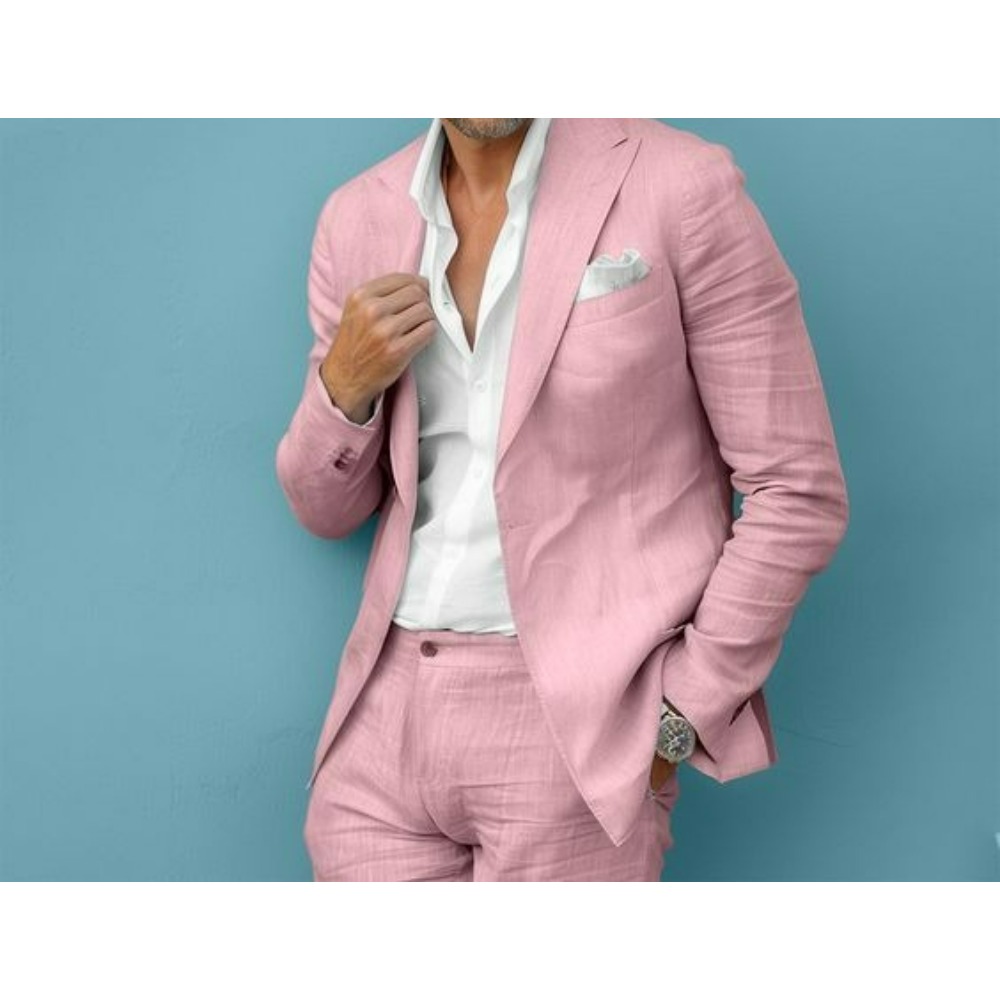 ชุดสูทผู้ชายผ้าลินินทรงสลิมฟิต - Men Formal Wear Summer บทวิจารณ์และราคา