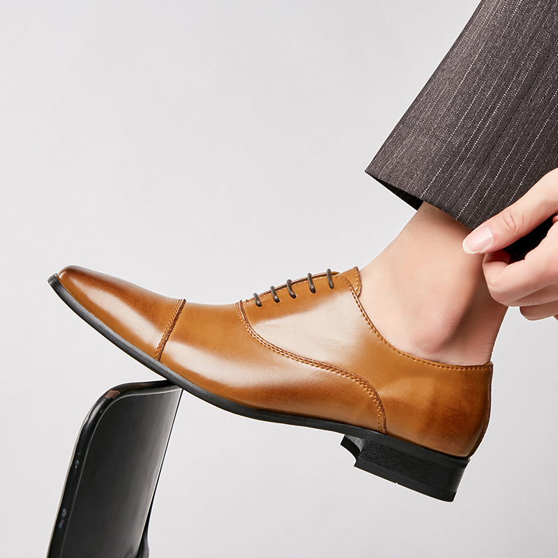 รองเท้าเดรสหนังผู้ชายแฟชั่นใหม - Young Men Formal Wear บทวิจารณ์และราคา