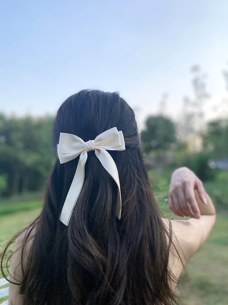 กิ๊บติดผมริบบิ้นยาวสไตล์เกาหลี - Tie Bar Clip บทวิจารณ์และราคา