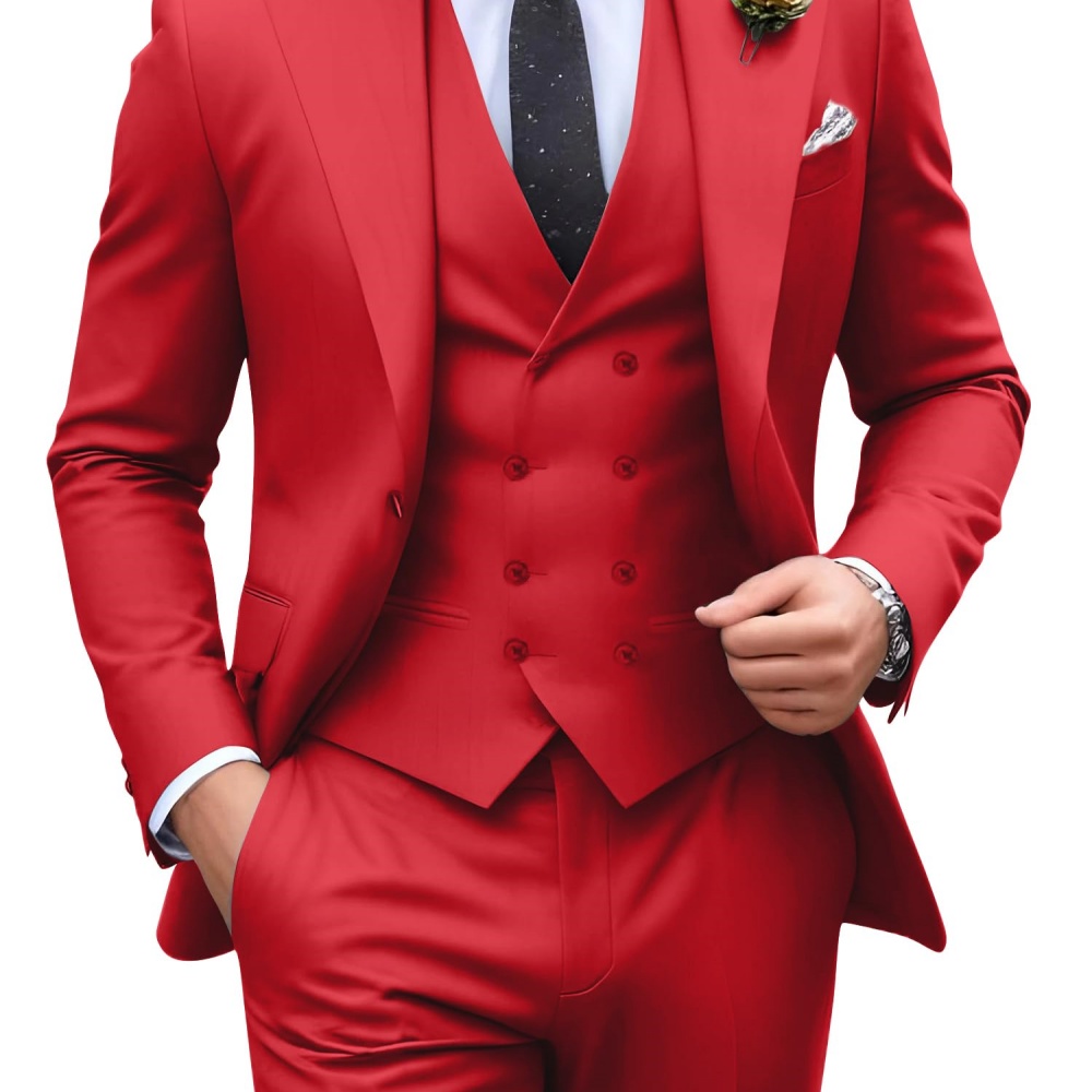 ชุดสูทผู้ชายสีพื้น 3 ชิ้น สำหร - Men Formal Wear Pants บทวิจารณ์และราคา