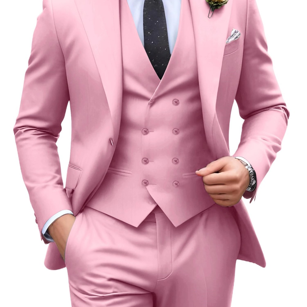 ชุดสูทผู้ชายสีพื้น 3 ชิ้น สำหร - Men Formal Wear Pants บทวิจารณ์และราคา