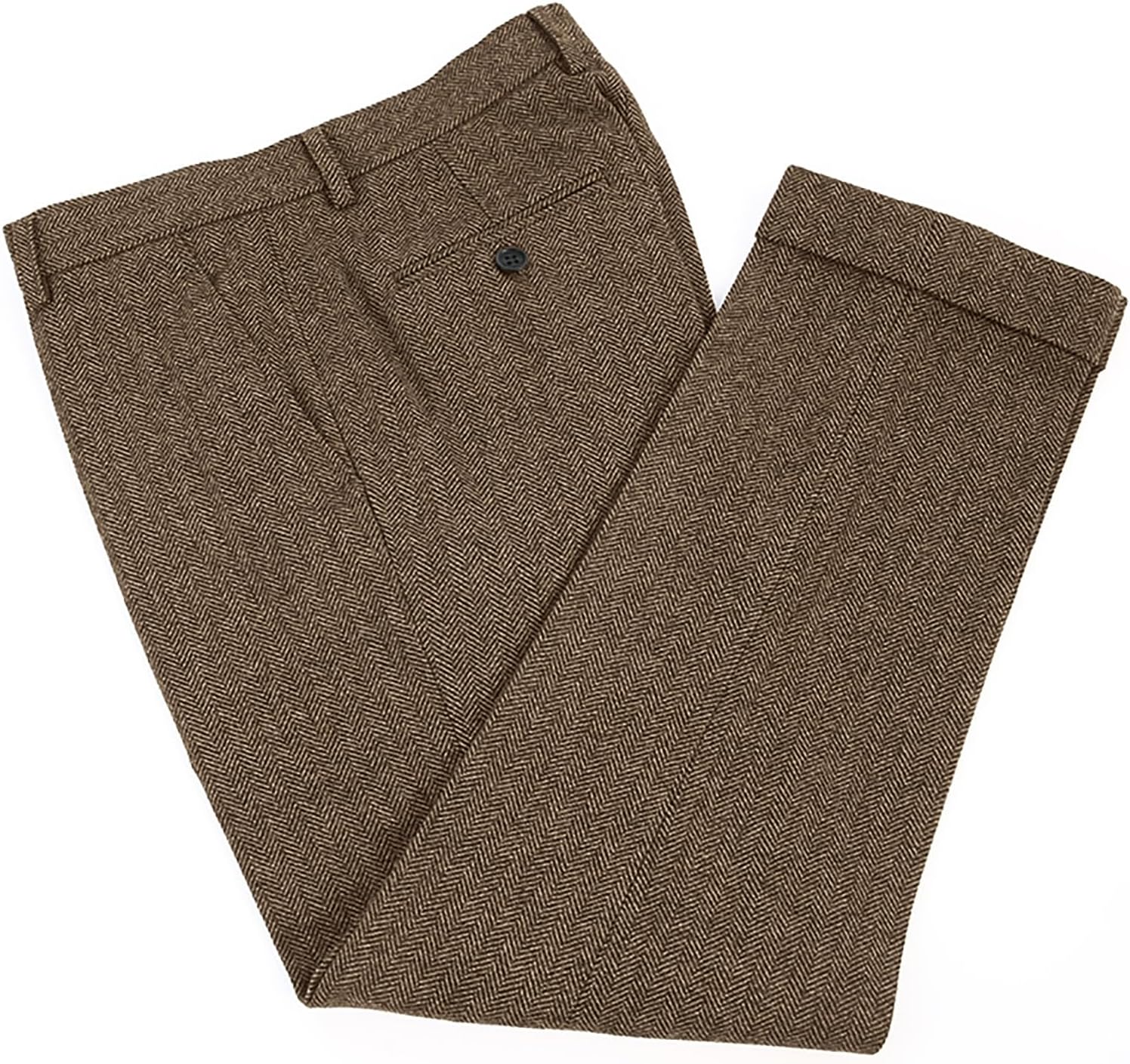 กางเกงทวีดลายก้างปลา ทรงวินเทจ - Dress Pant Flat Front บทวิจารณ์และราคา