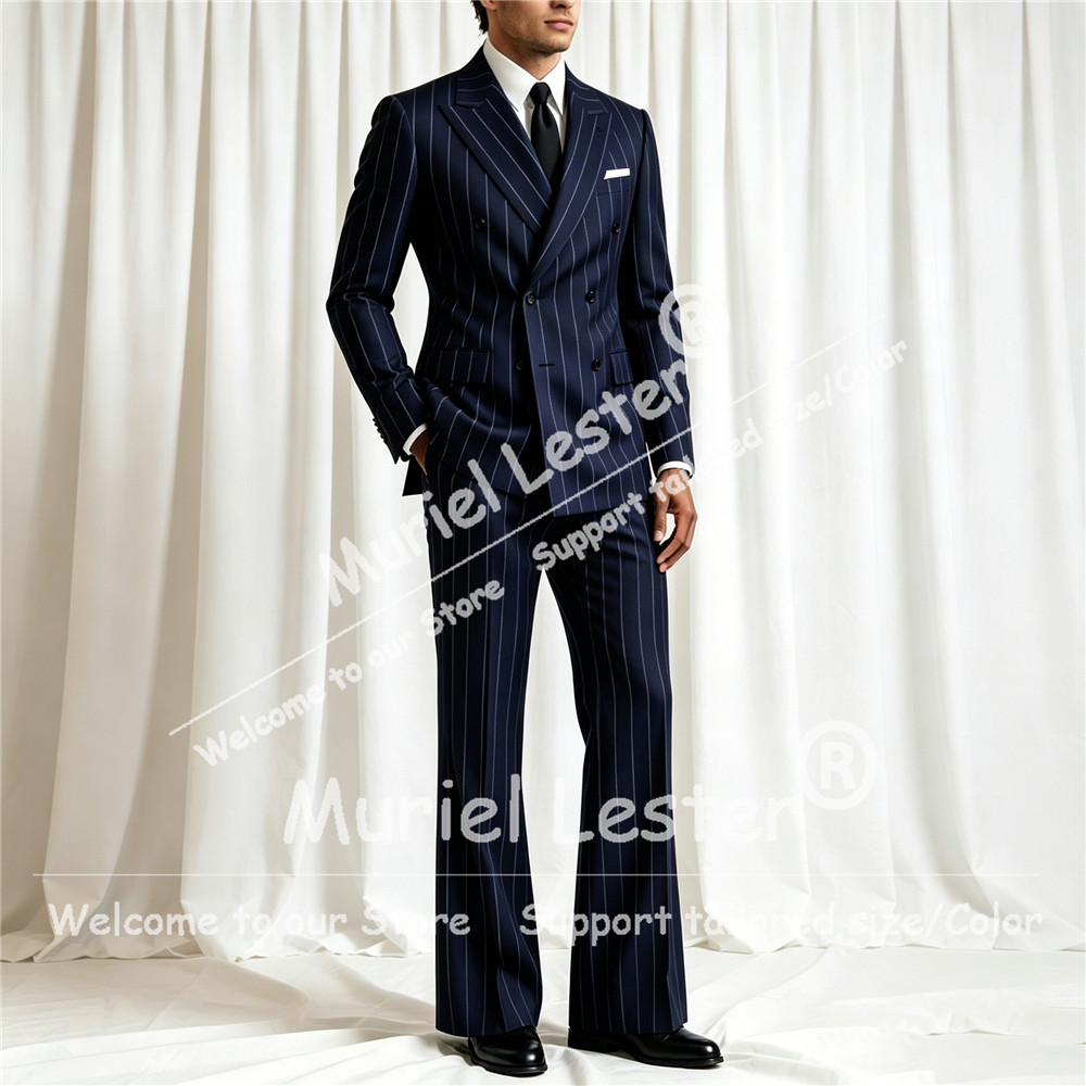 ชุดสูทลายทางสุดหรูสำหรับผู้ชาย - Men Formal Wear Pants บทวิจารณ์และราคา