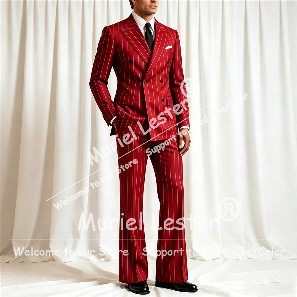 ชุดสูทลายทางสุดหรูสำหรับผู้ชาย - Men Formal Wear Pants บทวิจารณ์และราคา