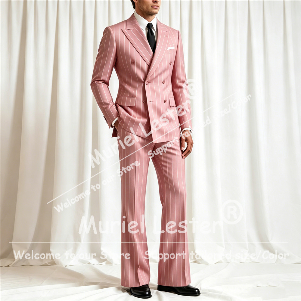 ชุดสูทลายทางสุดหรูสำหรับผู้ชาย - Men Formal Wear Pants บทวิจารณ์และราคา