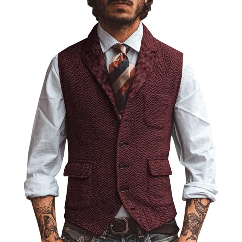 เสื้อกั๊กสูทผู้ชายคอวีแบบใหม่  - Young Men Formal Wear บทวิจารณ์และราคา