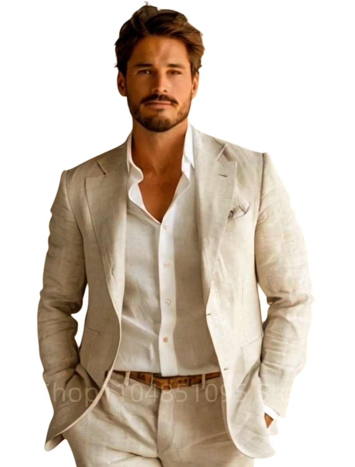 เสื้อเบลเซอร์ผ้าลินินสีน้ำเงิน - Men Formal Wear Summer บทวิจารณ์และราคา