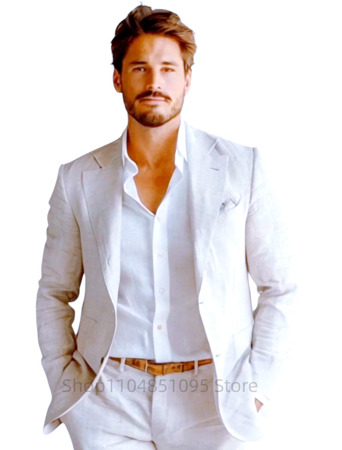 เสื้อเบลเซอร์ผ้าลินินสีน้ำเงิน - Men Formal Wear Summer บทวิจารณ์และราคา