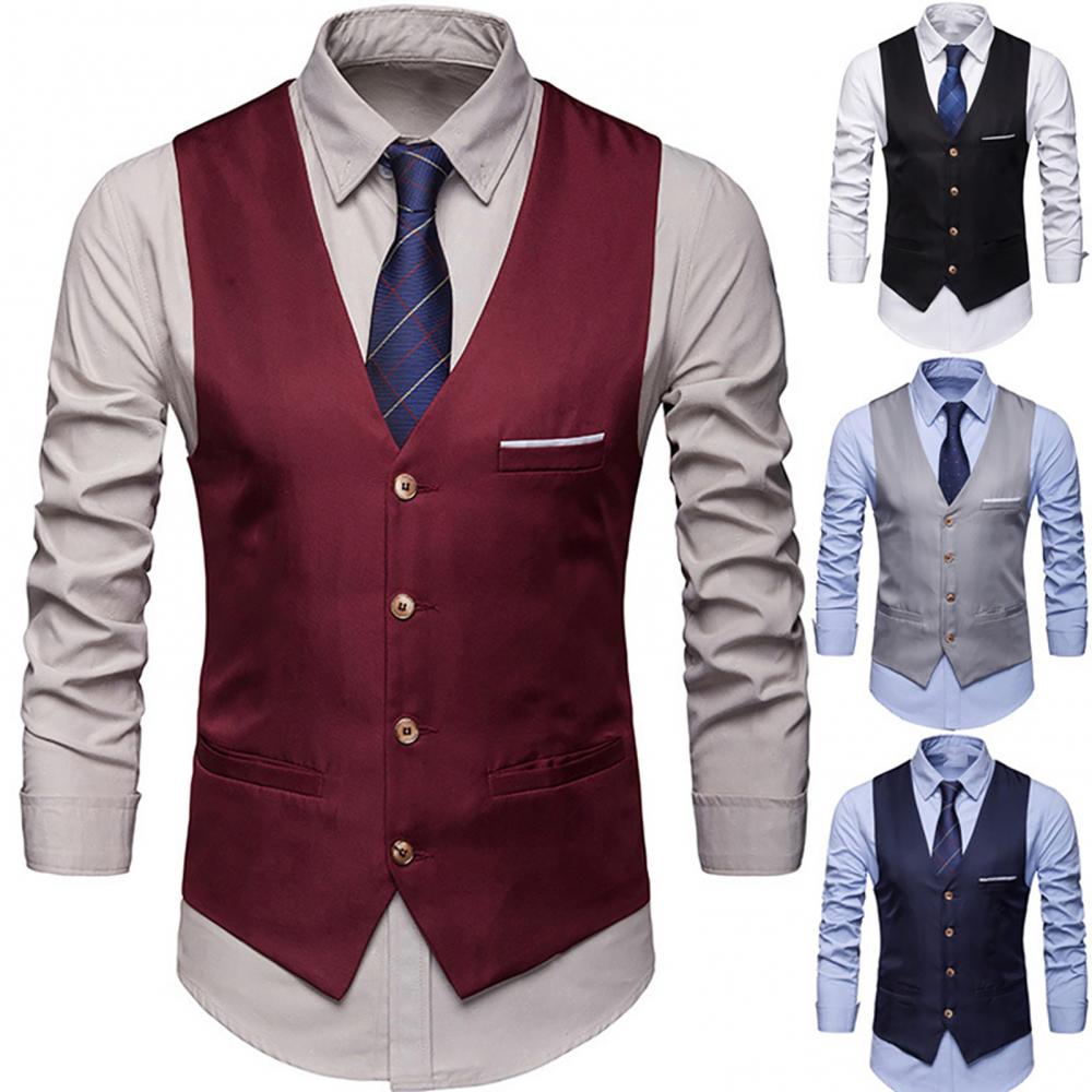 เสื้อกั๊กชุดเดรสสำหรับผู้ชายทร - Men Formal Wear Vest บทวิจารณ์และราคา
