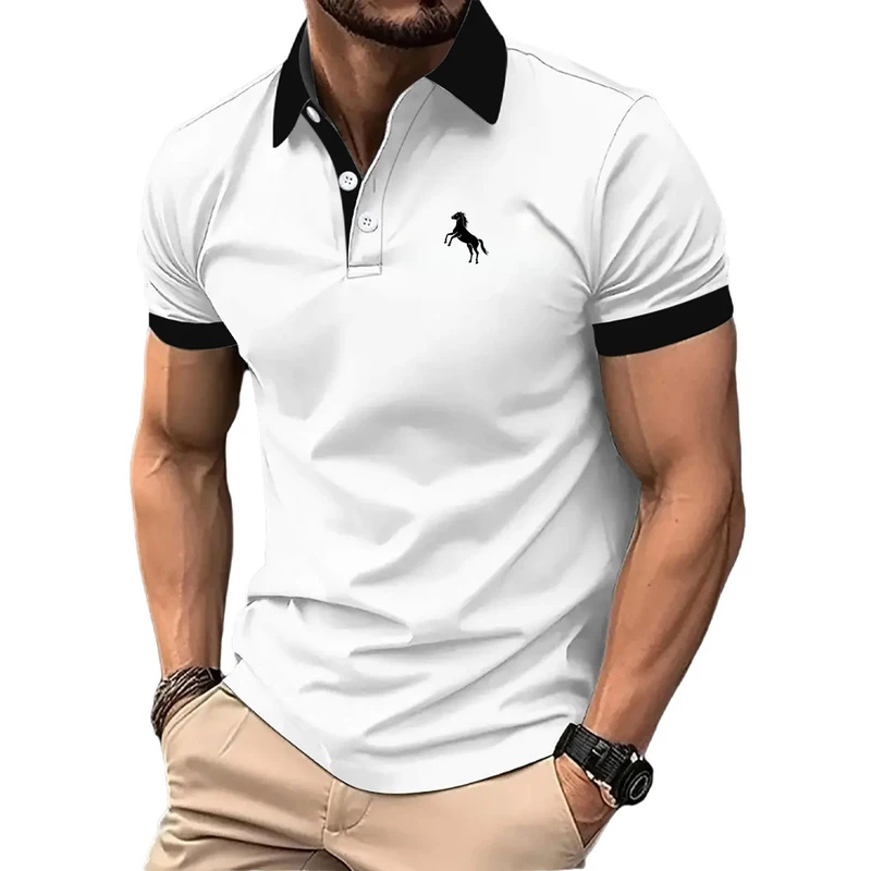 เสื้อโปโลผู้ชาย แขนสั้น สีไล่ร - Men Formal Wear Clothes บทวิจารณ์และราคา
