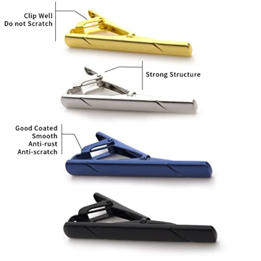 คลิปหนีบเนคไทสำหรับผู้ชาย 4 ชิ - Tie Bar Clip บทวิจารณ์และราคา