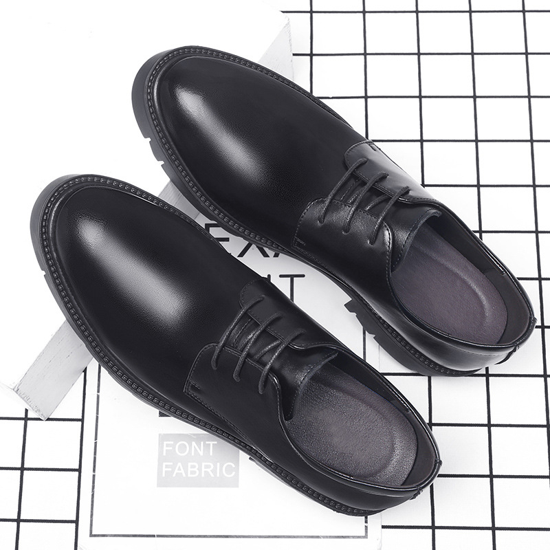 รองเท้าหนังสีดำแบบผูกเชือกสำหร - Men'S Formal Office Wear Shoes บทวิจารณ์และราคา
