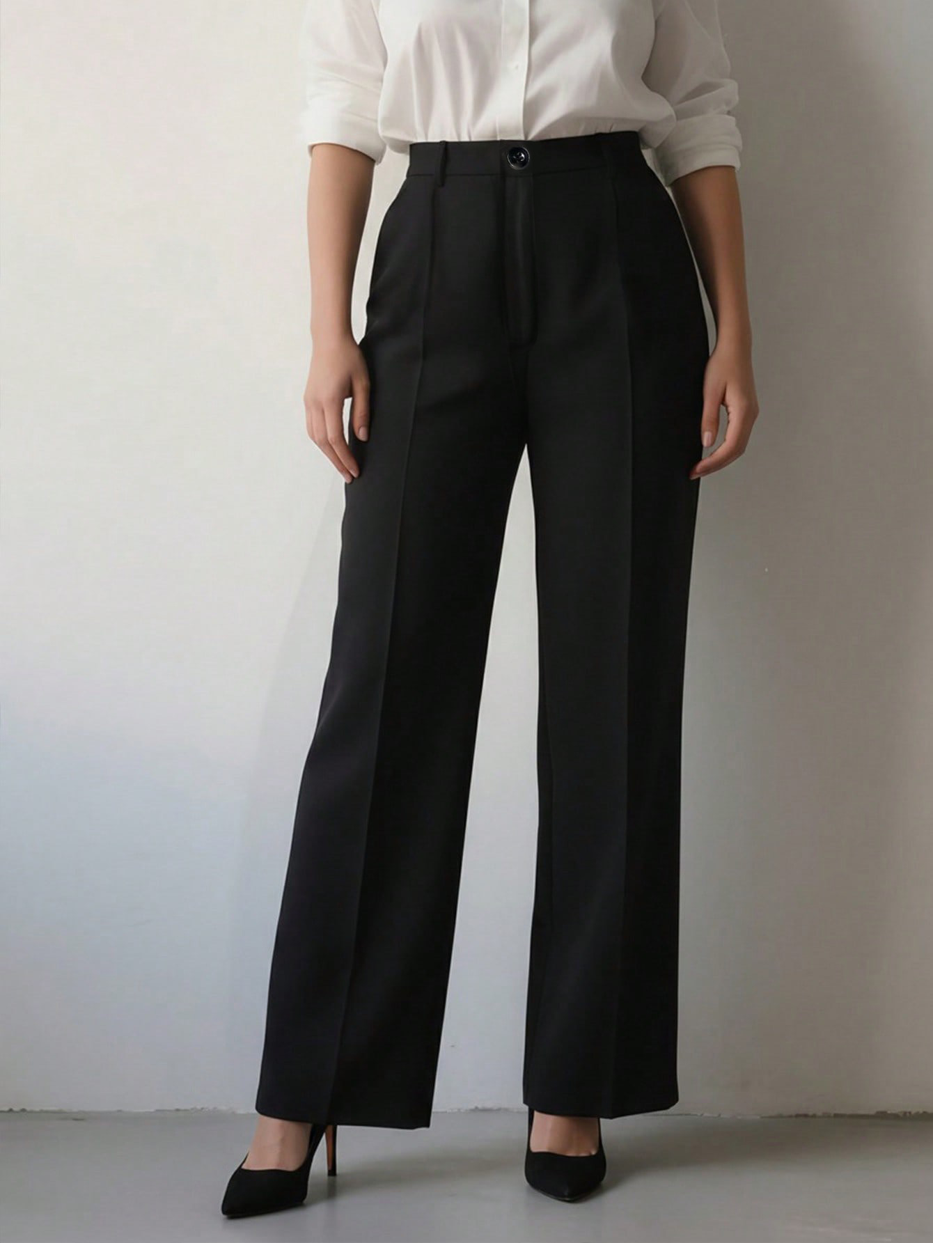 กางเกงขายาวทรงตรงเอวสูงสำหรับผ - Dress Pant Flat Front บทวิจารณ์และราคา