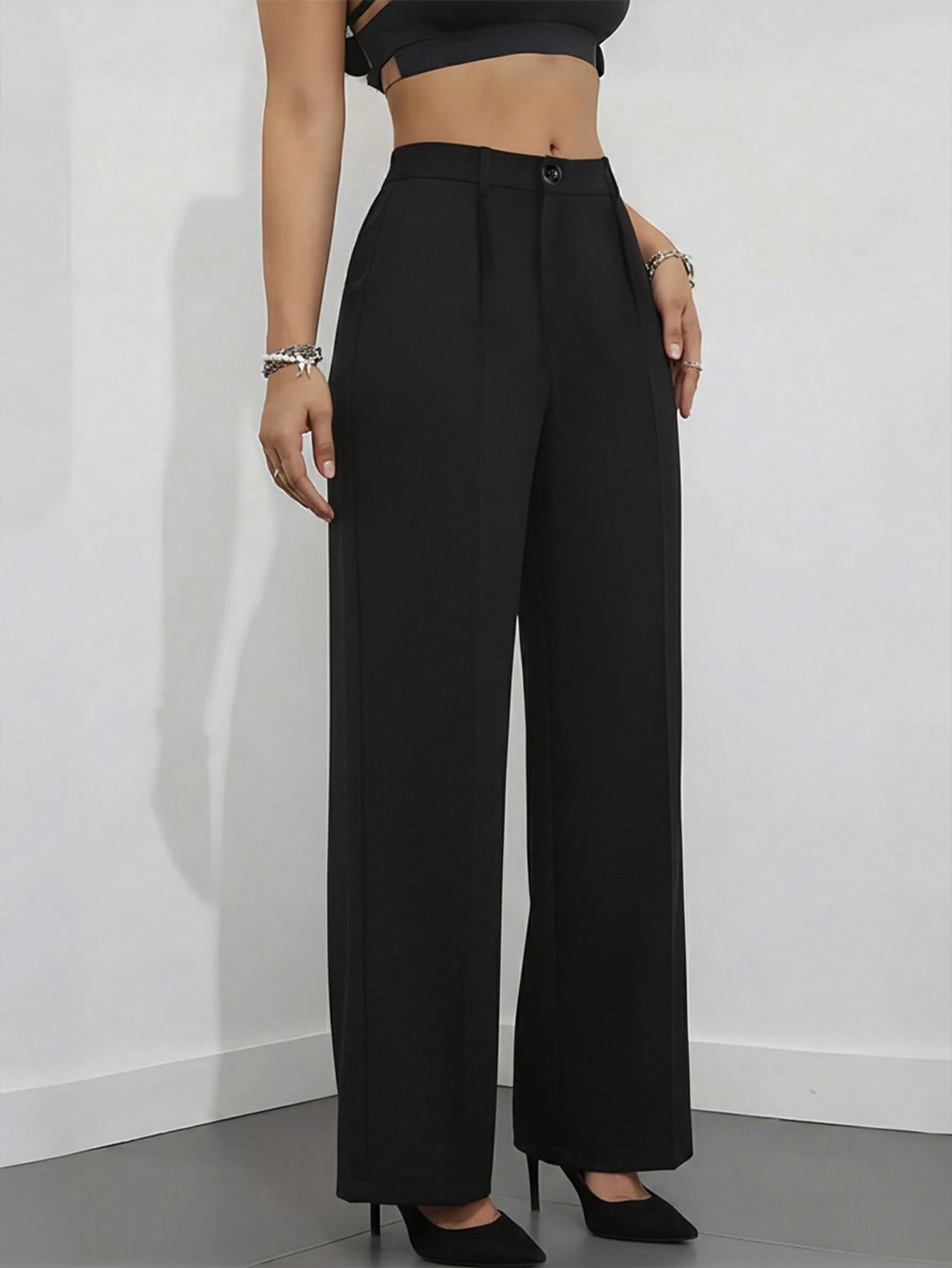 กางเกงขายาวทรงตรงเอวสูงสำหรับผ - Dress Pant Flat Front บทวิจารณ์และราคา